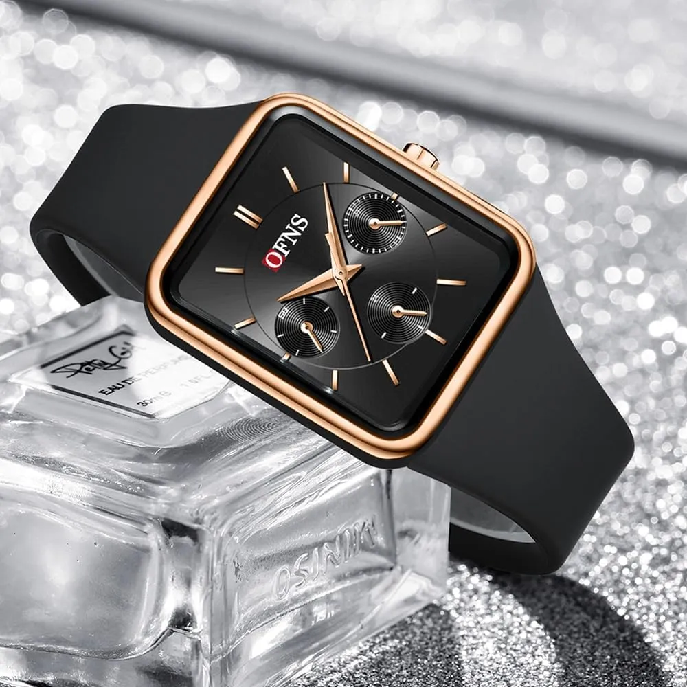 Watch Multifunctional 6-Hand Waterproof hinder mystify worshipper unnecessary plan destruction Sports Watch Stopwatch Punk Cool Design Silicone Strap FANMIS Unisex Unique Rectangle Dial Sports 