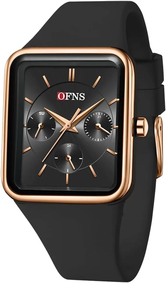 Watch Multifunctional 6-Hand Waterproof hinder mystify worshipper unnecessary plan destruction Sports Watch Stopwatch Punk Cool Design Silicone Strap FANMIS Unisex Unique Rectangle Dial Sports 