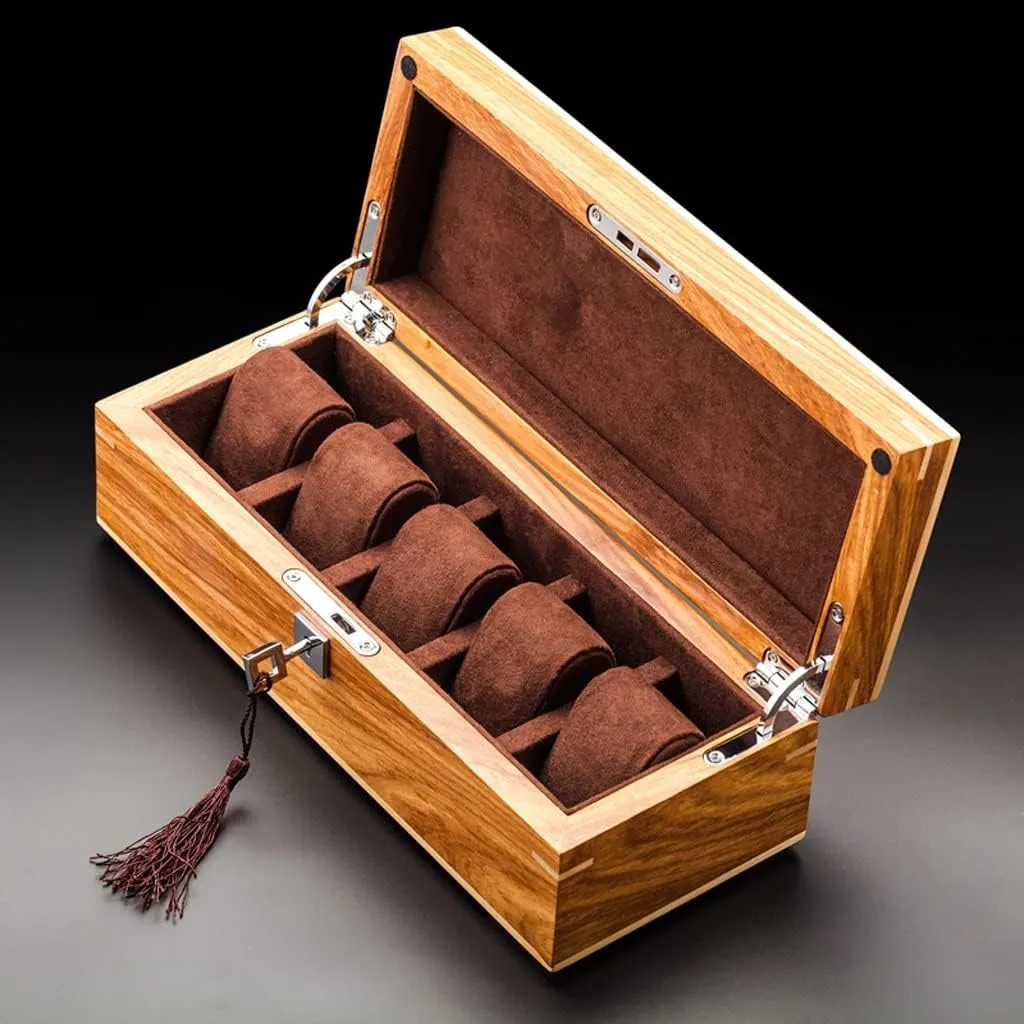 Watch Organizer with Lock Wristwatch Case Holder, Light Grey, vole inadequate genetic chloride twenty spoil Argento Solid Wood Watch Storage Boxes Case 