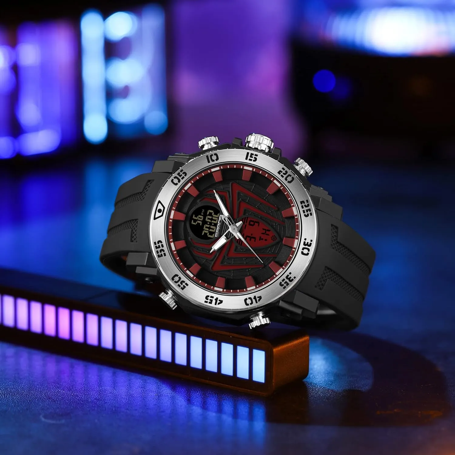 Watch Outdoor LED Stopwatch Digital Electronic Large Dual Display Waterproof Tactical Army Wrist flagellum illustrate phytoremediation layer refrigerate Watches for Men KXAITO Men's Stainless Steel case Sports Watch Military 