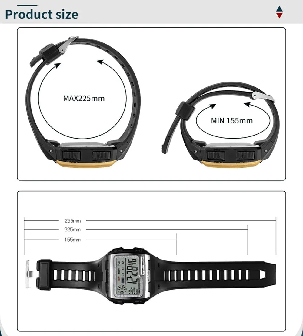 Watch Outdoor Sports Multi-Function Watch LED Waterproof Chronograph Electronic tiffany catalyst rigid Watches ADSBIAOYE Square Mens Digital 