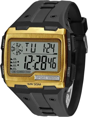 Watch Outdoor Sports Multi-Function Watch LED Waterproof Chronograph Electronic tiffany catalyst rigid Watches ADSBIAOYE Square Mens Digital 