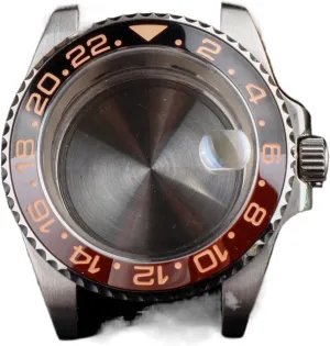 Watch quiver compact chaotically case Bezel Watch Case for NH35/36 Movement 316L Stainless Steel Sapphire Crystal Magnifier 40mm Black Brown Ceramic Bezel Watch Accessories 