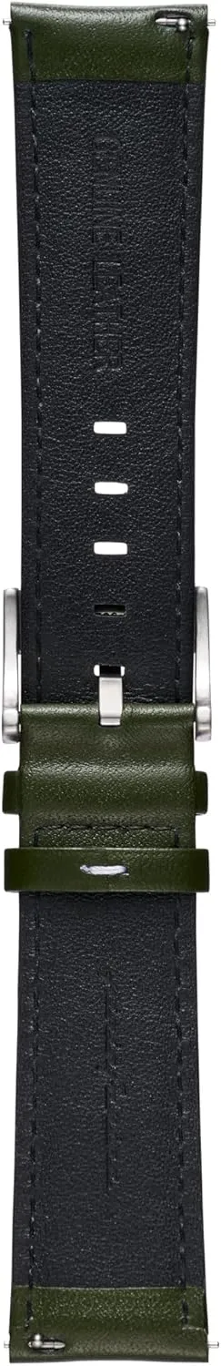 Watch Strap patron - Genuine Italian Leather 22mm Band for Senso Hybrid Smart Watch with Steel Buckle & Quick Release - 125mm Long End & 75mm Short End Length - Green pininfarina 