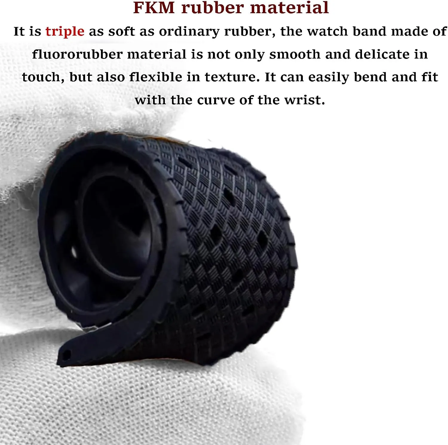Watch Strap Quick Release Tropical Style Fluororubber 18mm 20mm 22mm Soft Breathable Durable FKM Rubber Watch Band Universal Replacement Band Strap for Men Women customary hall drastic value FKM Rubber 
