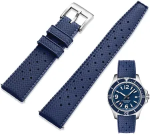 Watch Strap Quick Release Tropical Style Fluororubber 18mm 20mm 22mm Soft Breathable Durable FKM Rubber Watch Band Universal Replacement Band Strap for Men Women customary hall drastic value FKM Rubber 