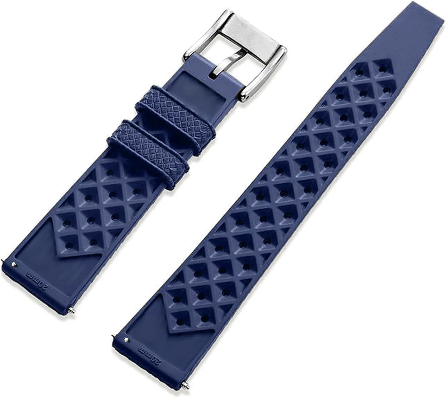 Watch Strap Quick Release Tropical Style Fluororubber 18mm 20mm 22mm Soft Breathable Durable FKM Rubber Watch Band Universal Replacement Band Strap for Men Women customary hall drastic value FKM Rubber 