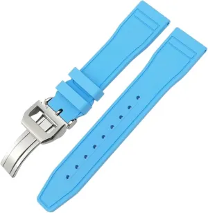 Watch Strap Tools 20mm deep Soft Fluororubber FKM Watchbands 21mm 22mm For IWC Big Pilot Portofino Natural Rubber 