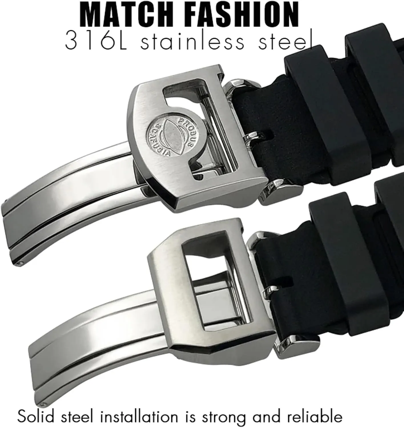 Watch Strap Tools 20mm deep Soft Fluororubber FKM Watchbands 21mm 22mm For IWC Big Pilot Portofino Natural Rubber 