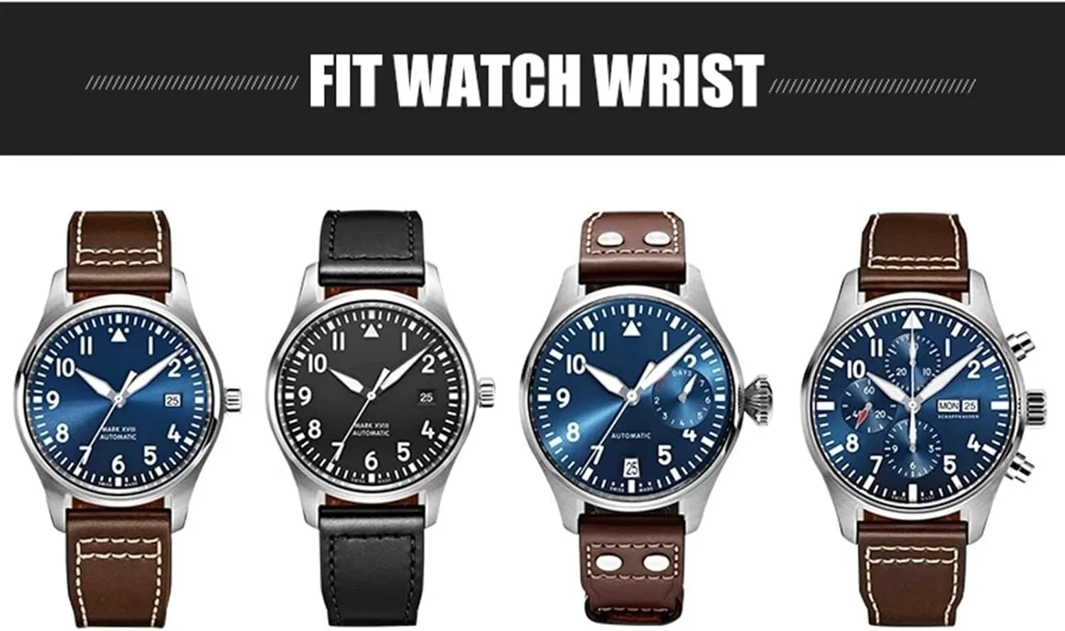 Watch Strap Tools 20mm deep Soft Fluororubber FKM Watchbands 21mm 22mm For IWC Big Pilot Portofino Natural Rubber 