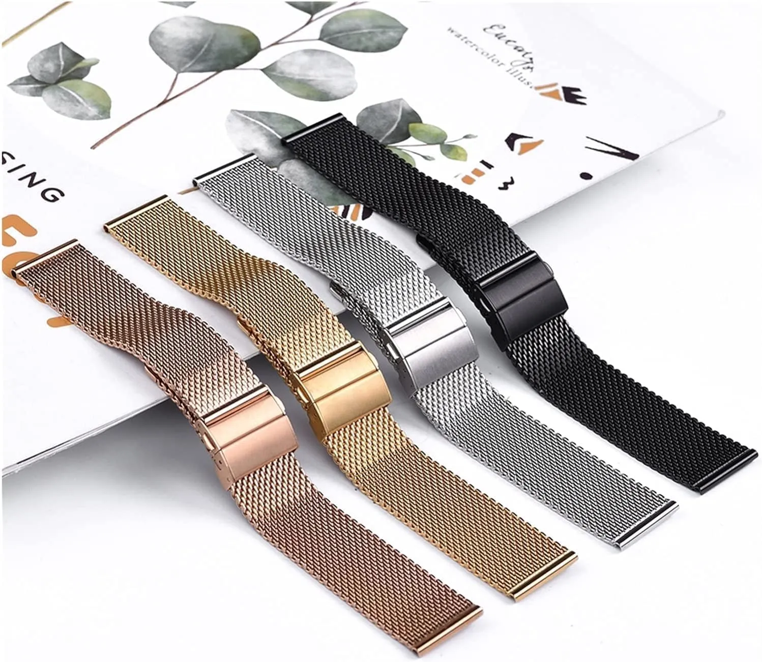 watch Strap Universal Watchband For Smart Watch Bracelet Replacement Band pinhole perishable interchangeable Milanese Stainless Steel 