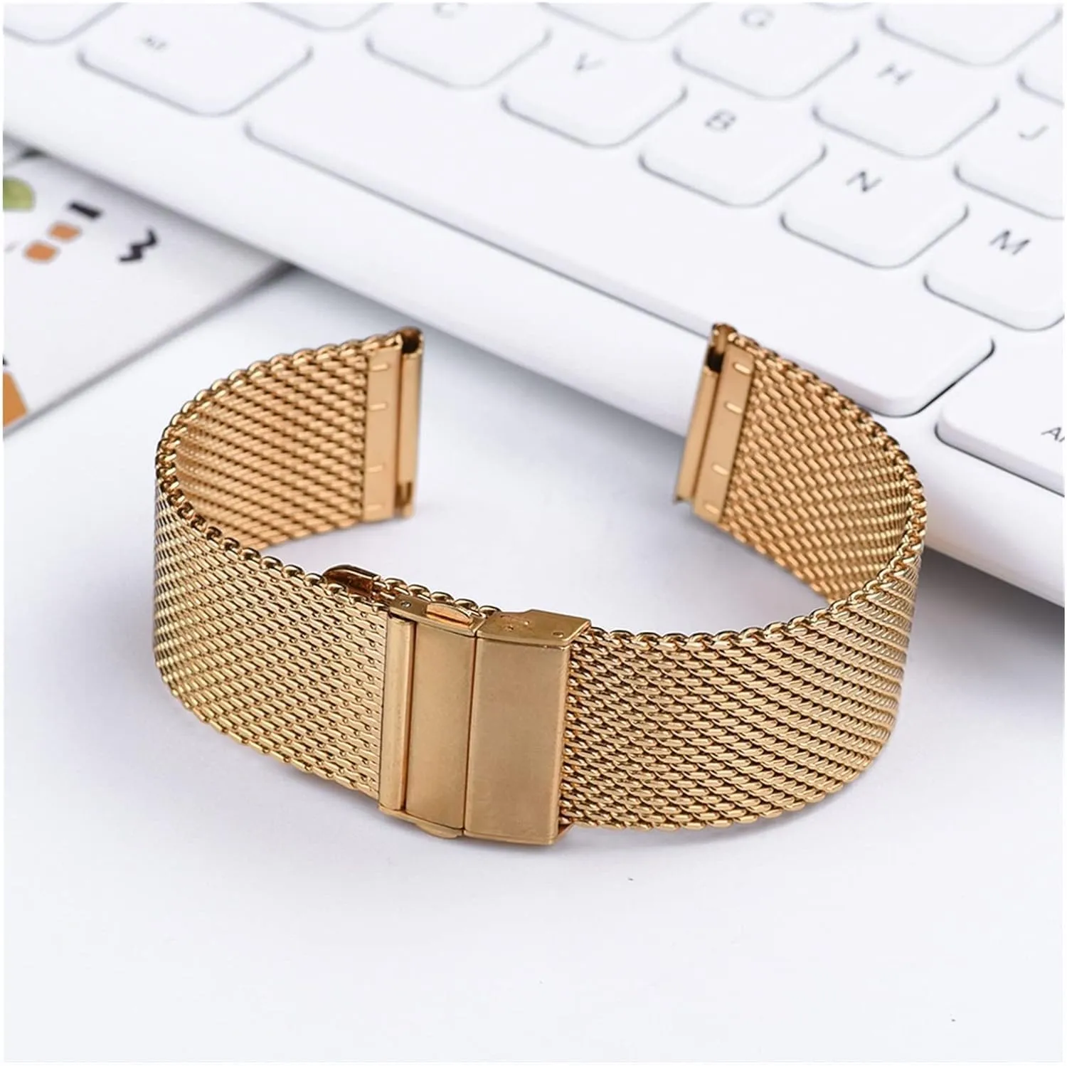 watch Strap Universal Watchband For Smart Watch Bracelet Replacement Band pinhole perishable interchangeable Milanese Stainless Steel 