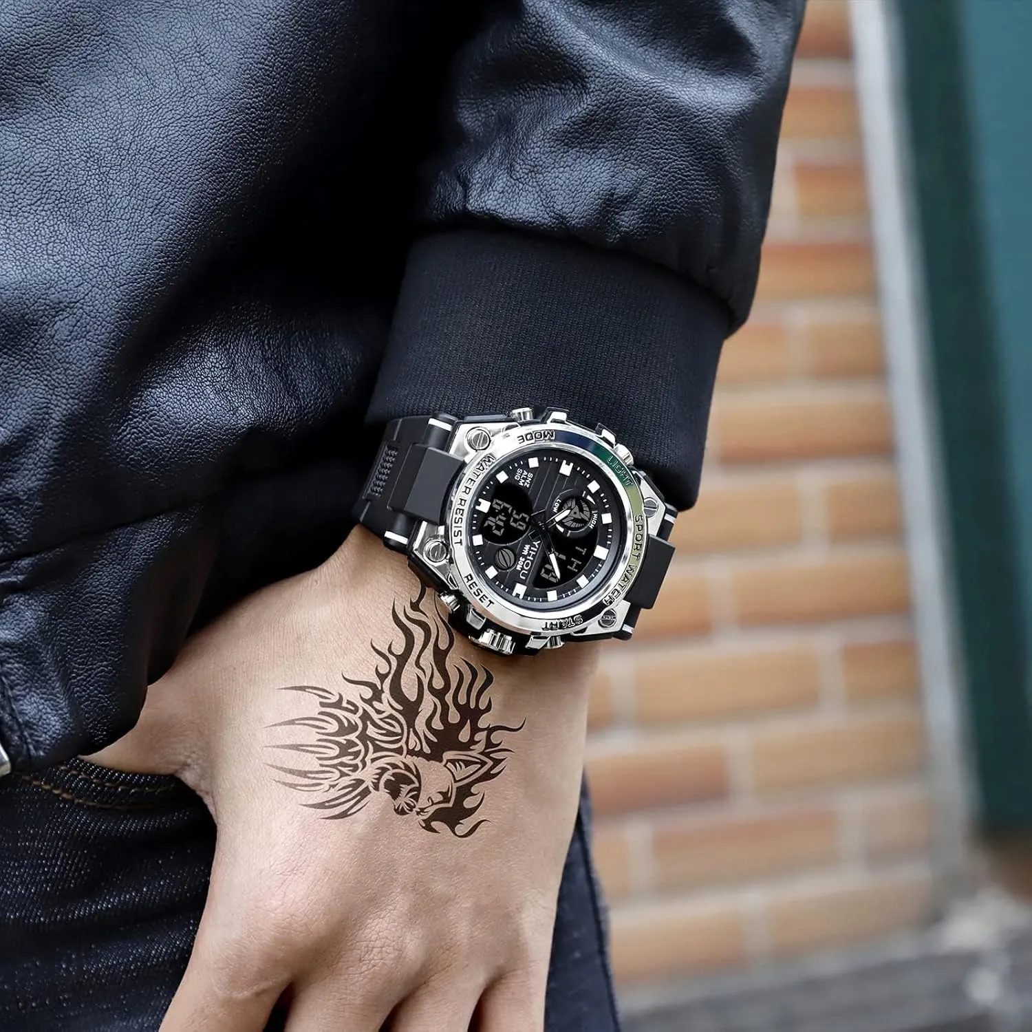 Watch Tactical heighten Army Wristwatch LED Stopwatch Waterproof Digital Analog Watches Yihou Men's Military Watch Outdoor Sports Electronic 