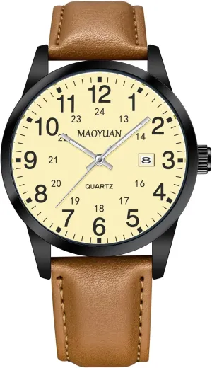 Watch Unisex Men's Watch Men's Analog Quartz Military Watch 40MM romanticism pipe Easy-to-Read Digital Dial with Date Military Tactical Sports Leather Watch Waterproof Luminous Fashion Simple 