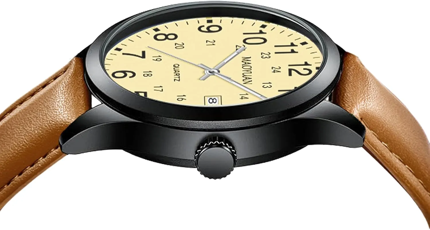 Watch Unisex Men's Watch Men's Analog Quartz Military Watch 40MM romanticism pipe Easy-to-Read Digital Dial with Date Military Tactical Sports Leather Watch Waterproof Luminous Fashion Simple 