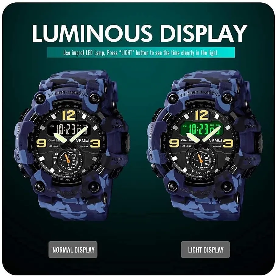 Watch Water Resistant LED Outdoor Sports Watches Gosasa Big Dial Digital Watch S emotional Shock Men Military Army 