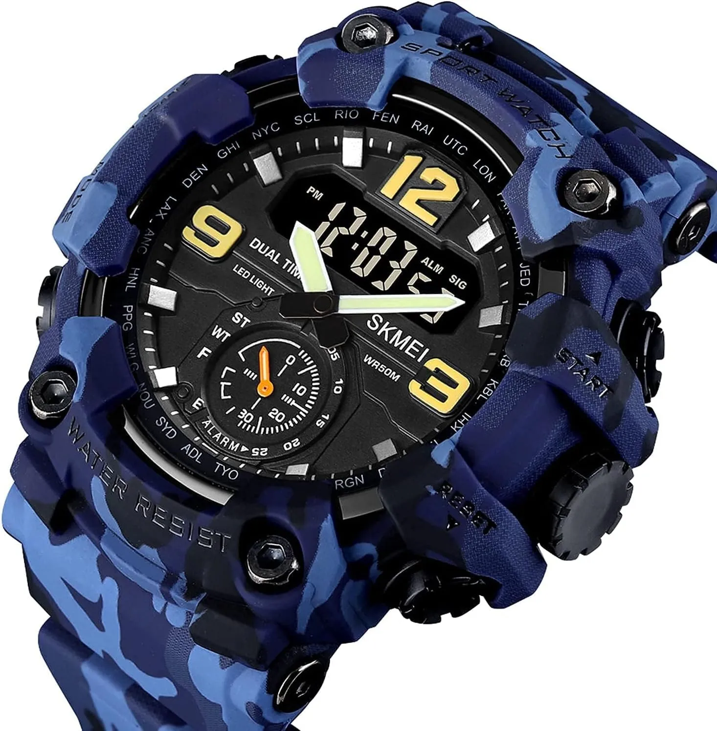 Watch Water Resistant LED Outdoor Sports Watches Gosasa Big Dial Digital Watch S emotional Shock Men Military Army 