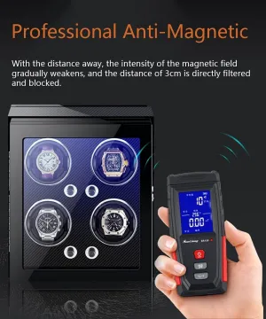 Watch with LED Light Adjustable Watch Pillows Quiet Mabuchi Motors Piano Paint pentagon Watch Wi Watch Display Box Watch Winder for Men's and Women's Automatic 