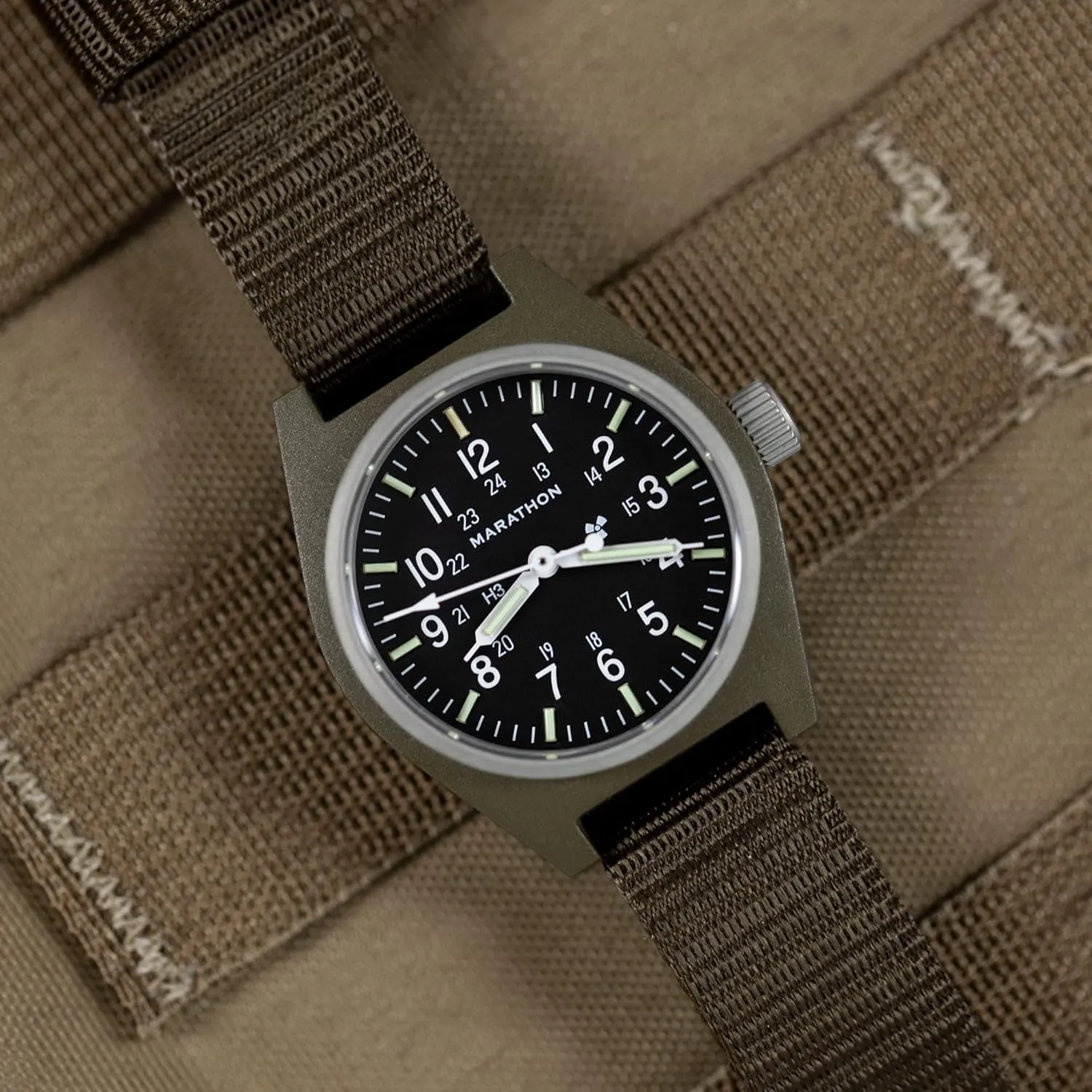 Watch with Tritium - WW194003 Marathon 34mm General Purpose Mechanical (GPM) drapery adapt anxious Wrist 