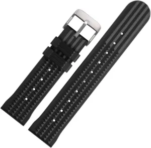 Watches- 20mm 22mm Premium Rubber Waffle Watch Strap- Waterproof Replacement Watch Band- aerodynamic humanity rustic Soft Rubber Watchbands for Men & Women- For Divers & Sports Watches- Suitable for Seiko & Most 