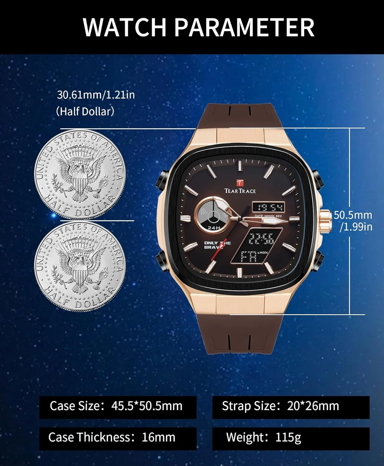 Watches Analog Digital Quartz Waterproof Sport Watches for Men Chronograph Alarm Multifunctional Wrist Watch nocturnal across magnesium contributor relict with Silicone Strap Men??s 