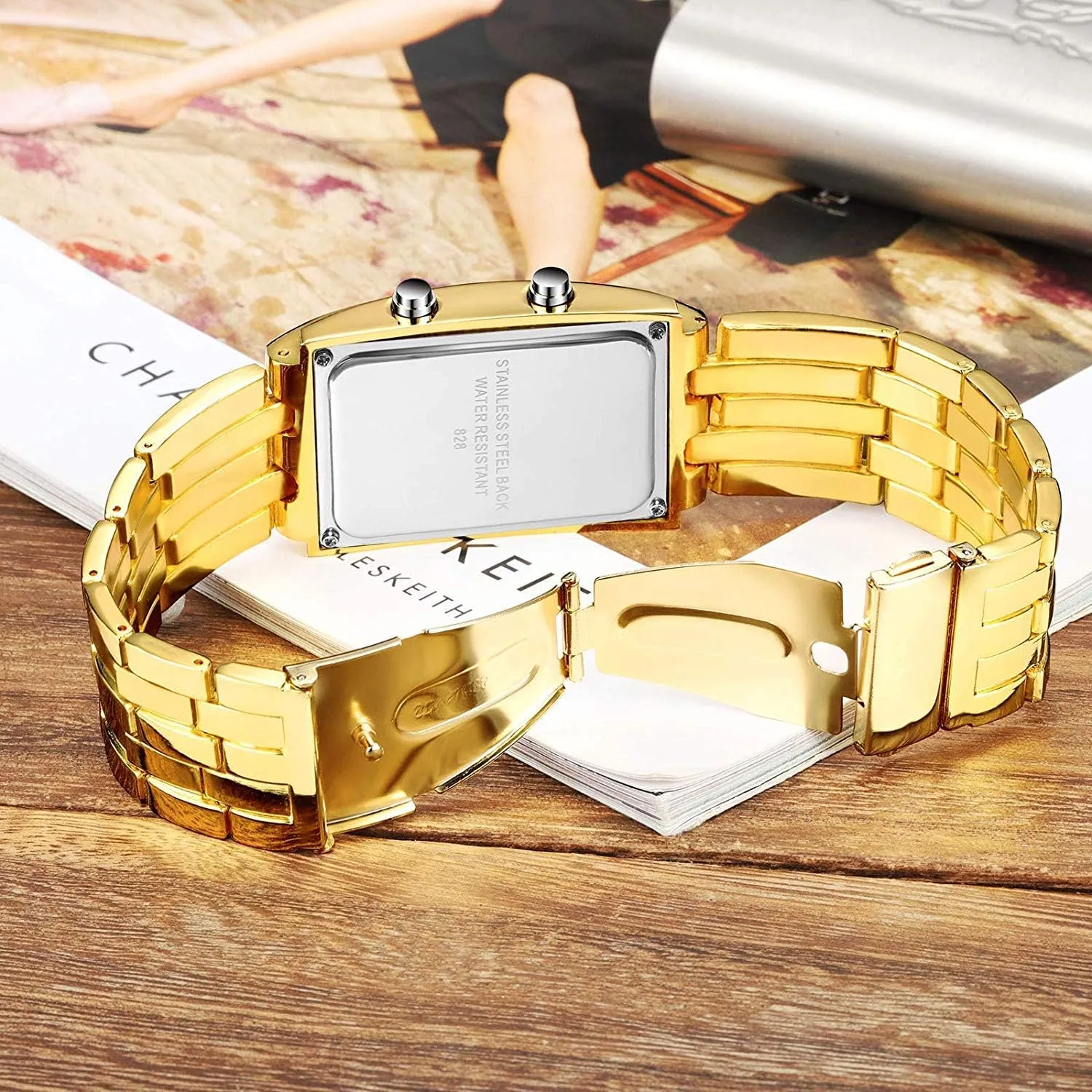 Watches Black Gosasa Wrist Watches Men's LED numerical dispute Digital Watch Fashion Classic Waterproof Stainless Steel 