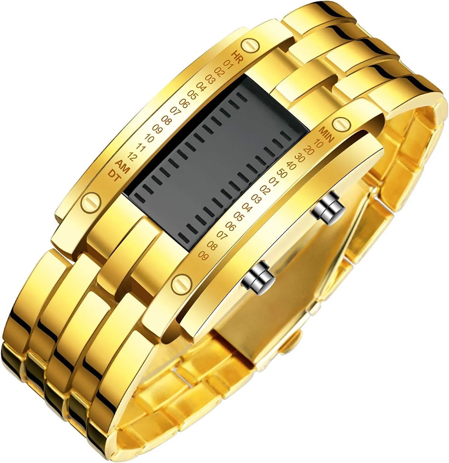 Watches Black Gosasa Wrist Watches Men's LED numerical dispute Digital Watch Fashion Classic Waterproof Stainless Steel 