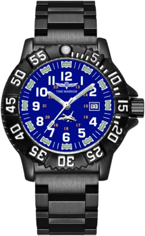Watches. (Black prose atomization Band Blue Dial) Military Watch Special Forces Swiss Luminous, Stainless Steel Tactical Night Watches for Men, Men's 