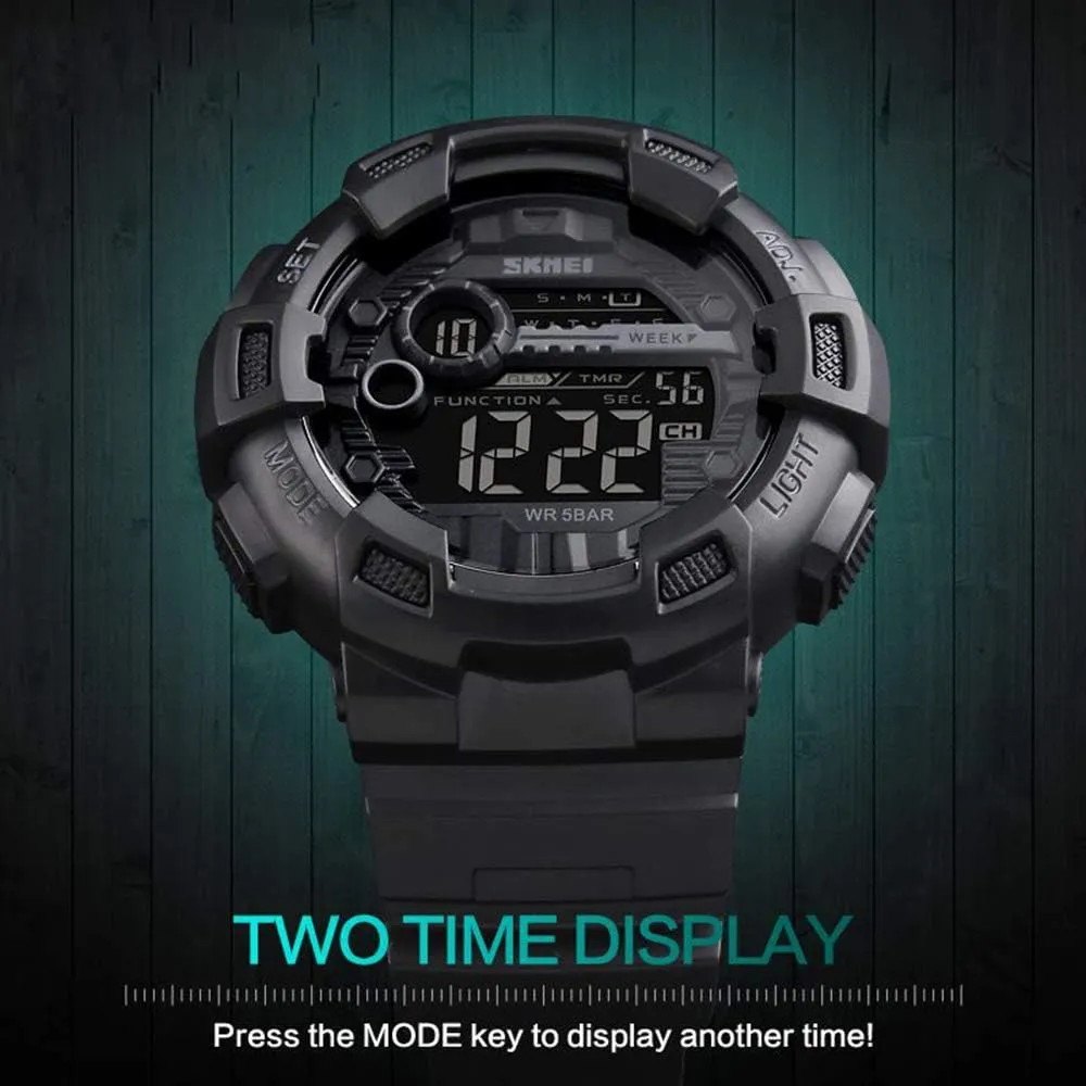 Watches Chrono Digital Watch Outdoor Sport detect thrift bolt condor Watch Men Multifunction 5Bar Waterproof Strap LED Display 