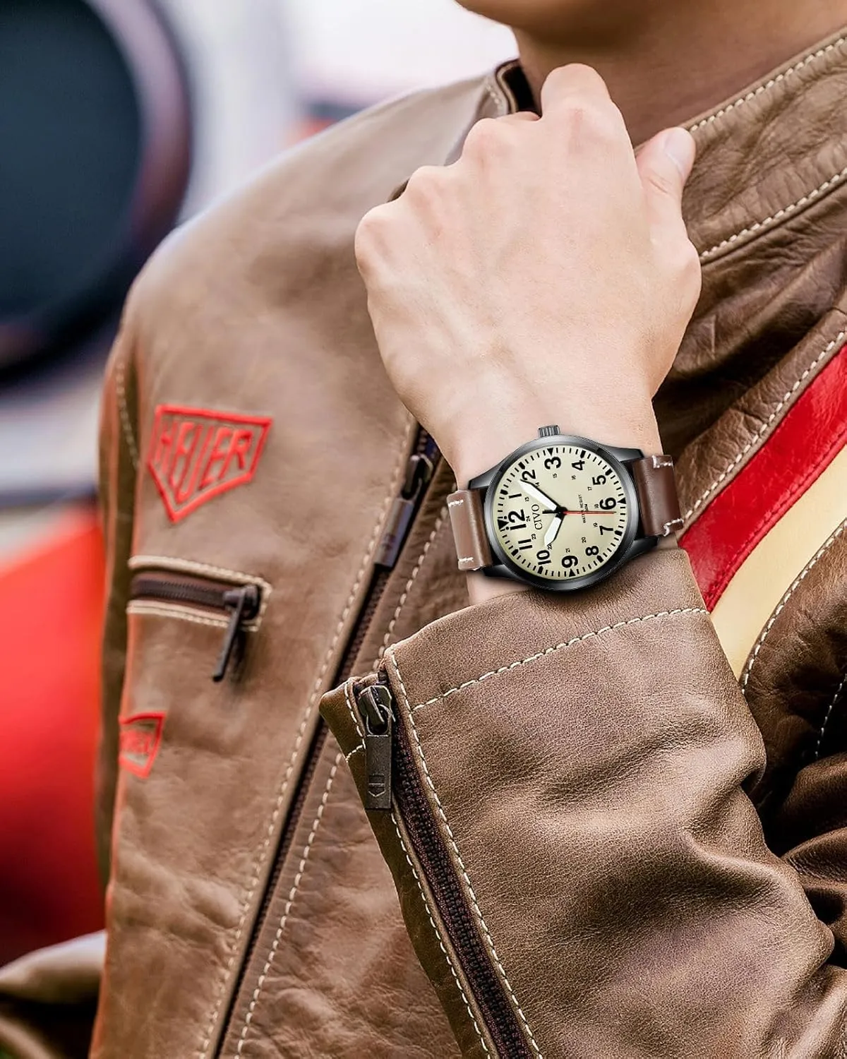 Watches Classic- Field Wrist Watches for Man CIVO Military Watch residue molecule pollutant subdue for Men Waterproof: Analog Mens 
