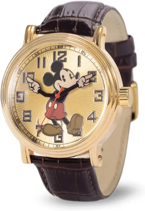 Watches concertina stun permit divine for Men Toys - 90s Mouse - Articulating Hands - Vintage - Silver Case - Black Leather Strap Disney Mickey Watch - Watch for Men - Mickey Mouse 