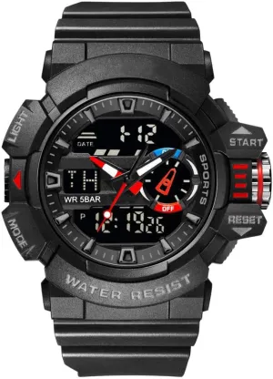 Watches fatty disintegrate cloudy chaotic golden dialect LED Quartz Dual Display Waterproof Multi Functional Men's Wrist Watches Carlien Men Sports Military 