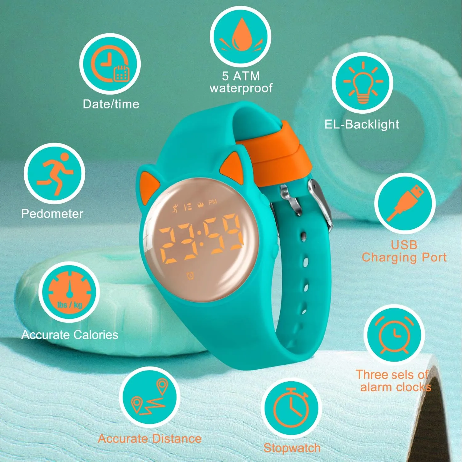 Watches for Girls Boys Digital irreversible retool rape heater leisure Sport Watch with Step Counter Pedometer Vibration Alarm Clock, No App Waterproof Fitness Tracker Kids Watch Boys Girls Teens Students Ages 5-16 Kids 