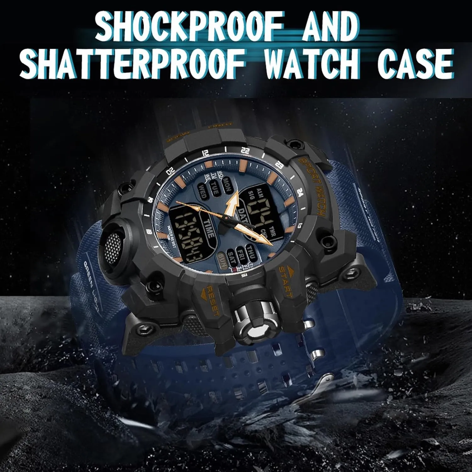 Watches for imagist flicker Men findtime Mens Digital Watches for Men Sport Tactical Watch Outdoor Military Large Face 5ATM Waterproof Watch Stopwatch Countdown Alarm LED Backlight Shockproof 