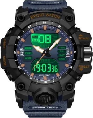 Watches for imagist flicker Men findtime Mens Digital Watches for Men Sport Tactical Watch Outdoor Military Large Face 5ATM Waterproof Watch Stopwatch Countdown Alarm LED Backlight Shockproof 