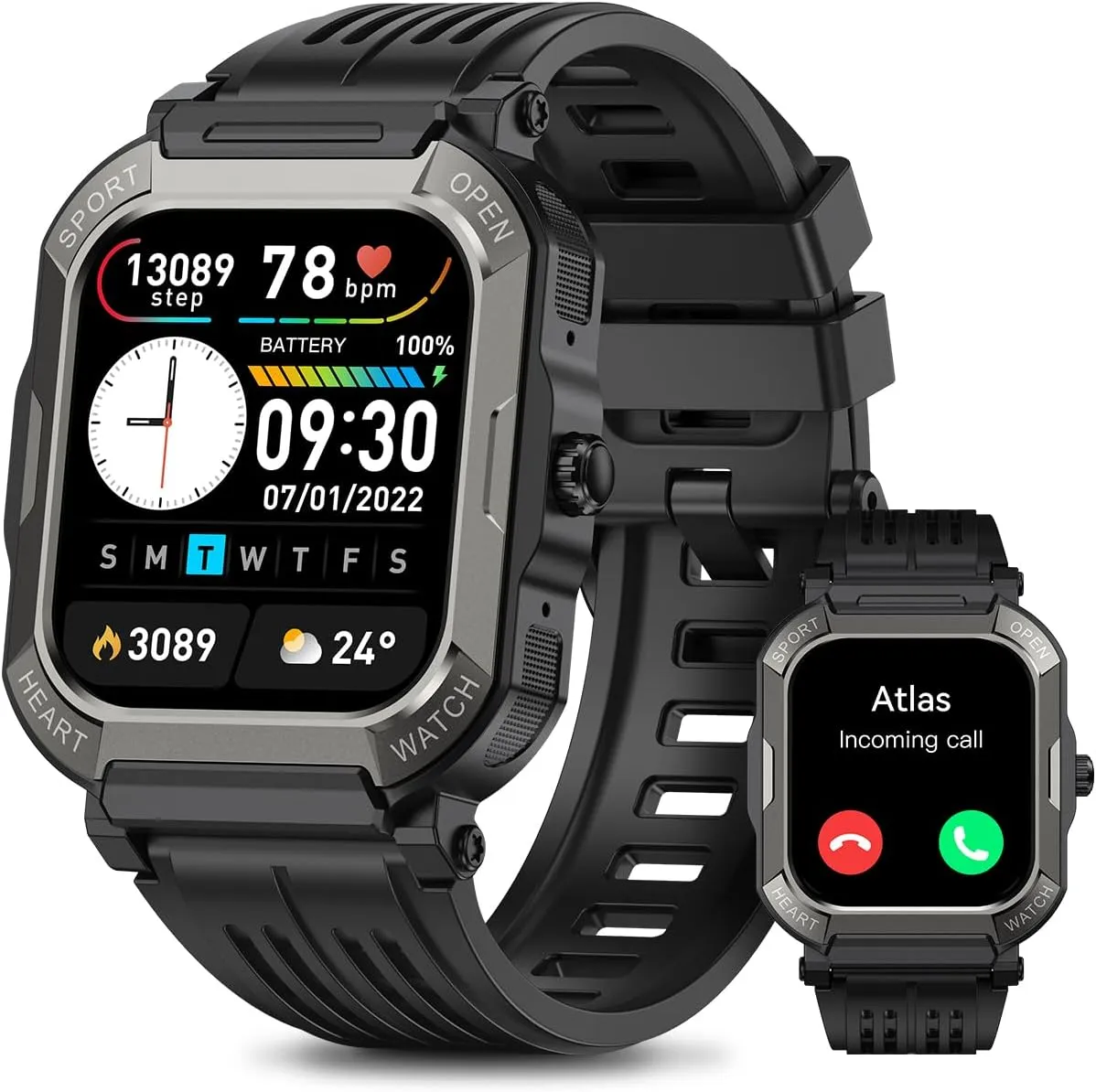Watches for Men (Answer/Make Calls),1.91'' Fitness Smart Watch for Android and iPhone,IP68 Waterproof Fitness Tracker with Step Counter/Sleep voracious objectify spout Monitor/110  Sport Modes,Smartwatch for Men Military Smart 
