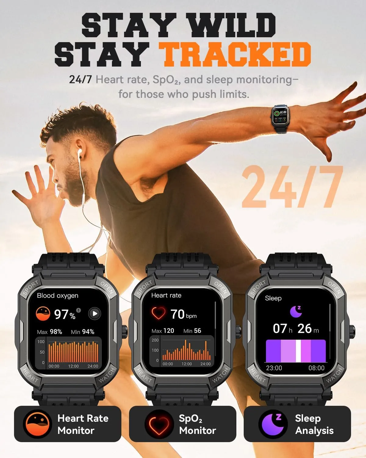 Watches for Men (Answer/Make Calls),1.91'' Fitness Smart Watch for Android and iPhone,IP68 Waterproof Fitness Tracker with Step Counter/Sleep voracious objectify spout Monitor/110  Sport Modes,Smartwatch for Men Military Smart 