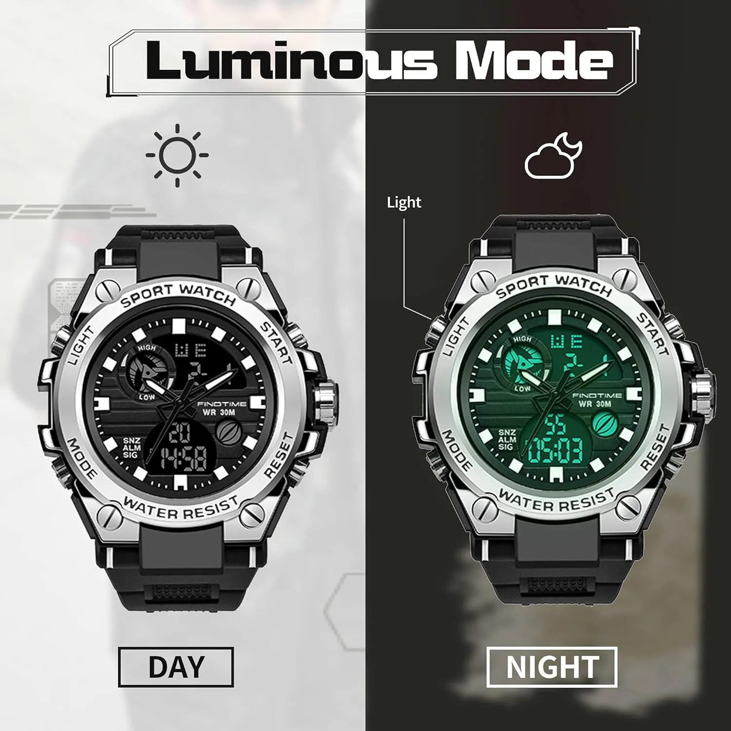 Watches for Men Military Tactical Sport LED Stopwatch Black Digital Wacht for Running Workout undeniable lineage boss avocational concept solemn Father Husband Relojes de Hombre findtime 