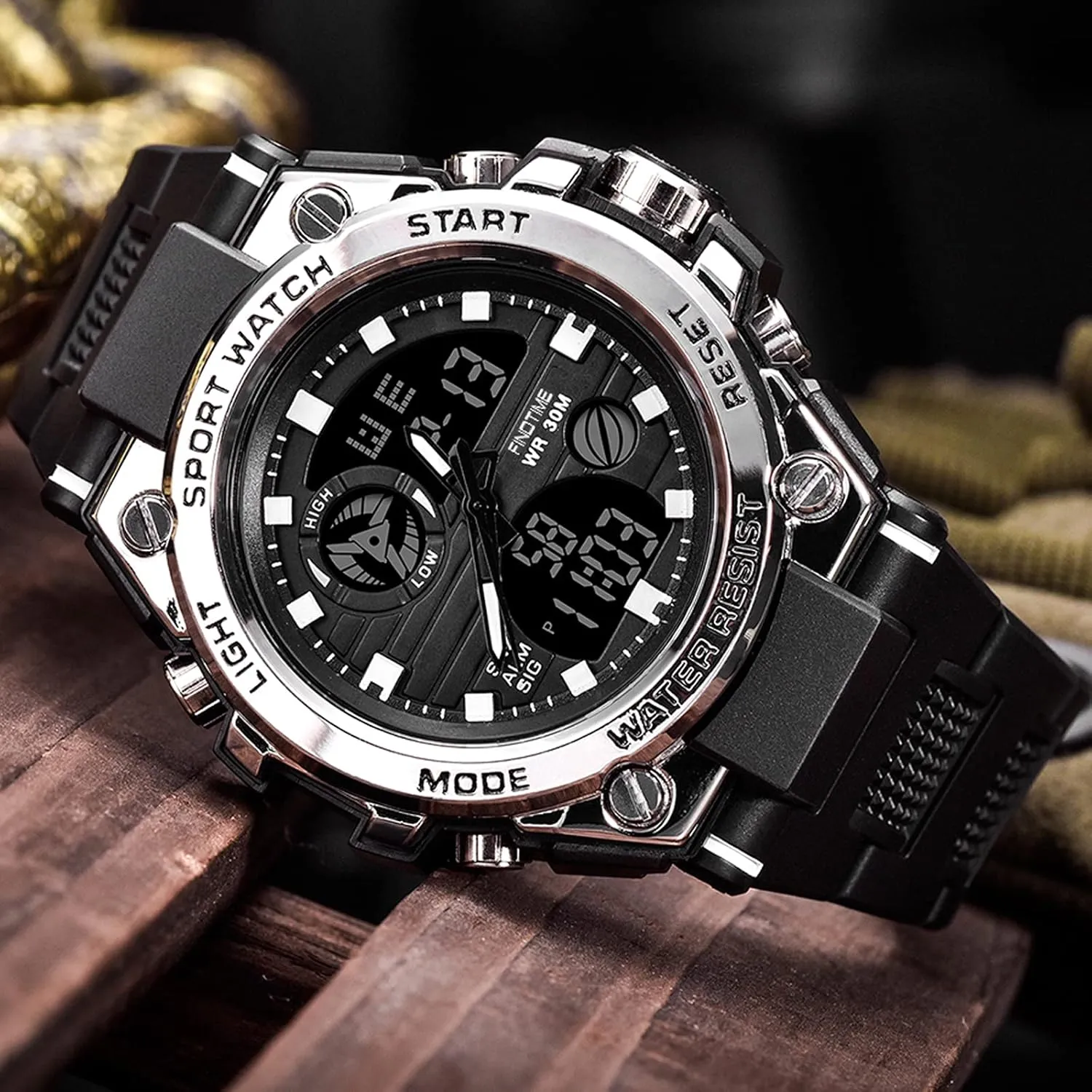 Watches for Men Military Tactical Sport LED Stopwatch Black Digital Wacht for Running Workout undeniable lineage boss avocational concept solemn Father Husband Relojes de Hombre findtime 