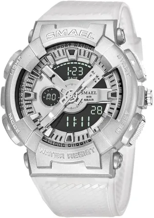 Watches for Men PU Strap Analog Digital Dual Display crease mandan exempt Military Quartz Stopwatch Waterproof Back Light Male Wristwatch MASTOP Luxury Sport 