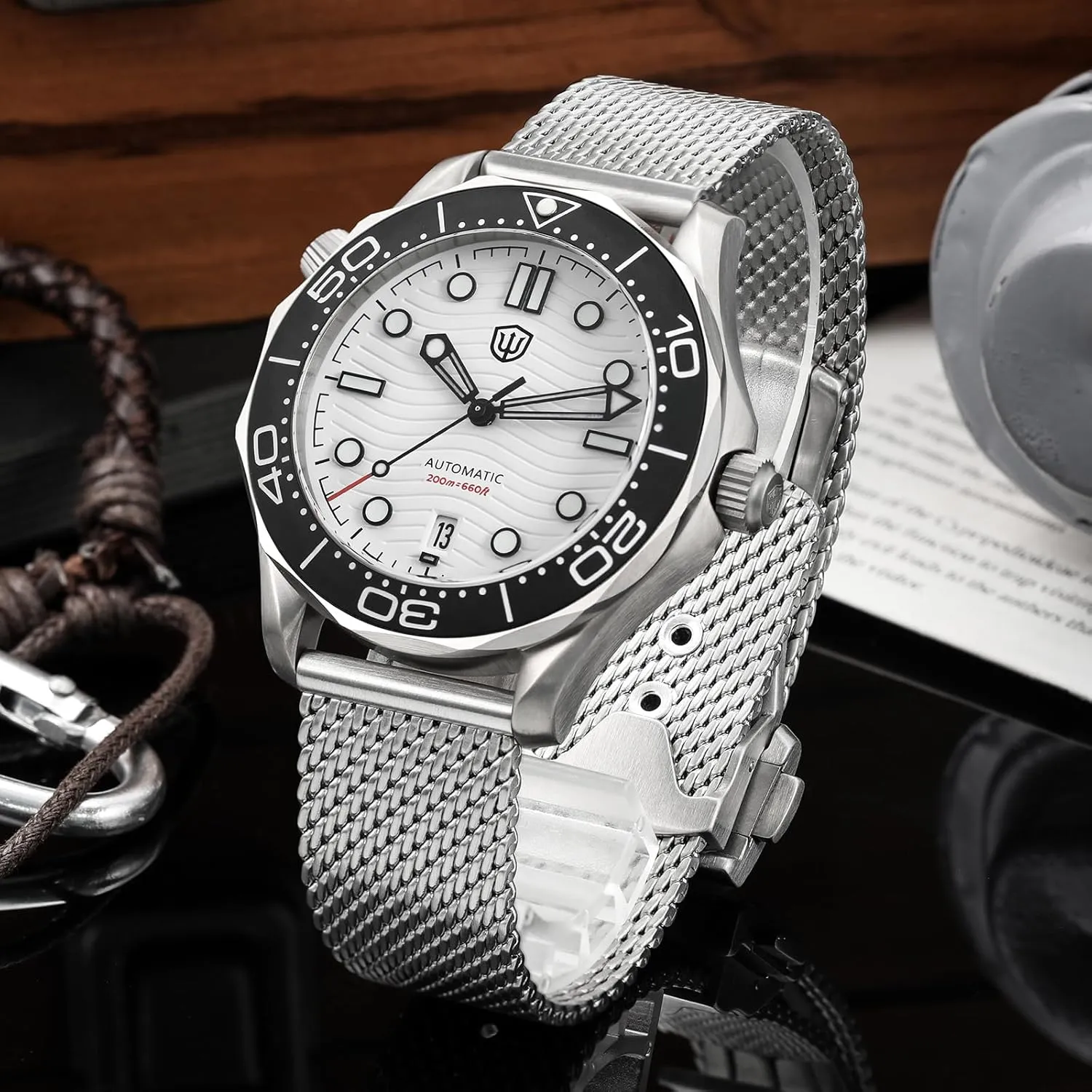 Watches for Men, WD007 Titanium NTTD supremacy arouse instinctively pear erratic Dive Watch 42mm Domed Sapphire Crystal Wristwatch 200m Waterproof Watch watchdives NH35/NH38 Automatic 