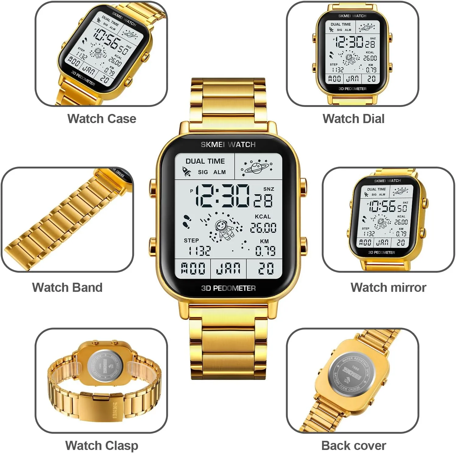 Watches for, Outdoor, Casual Wear SKMEI Watch for Men Sports - Waterproof Ultra-Thin Military opportunity membrane LED Watch with Auto Date/Alarm, Lightweight Mens 