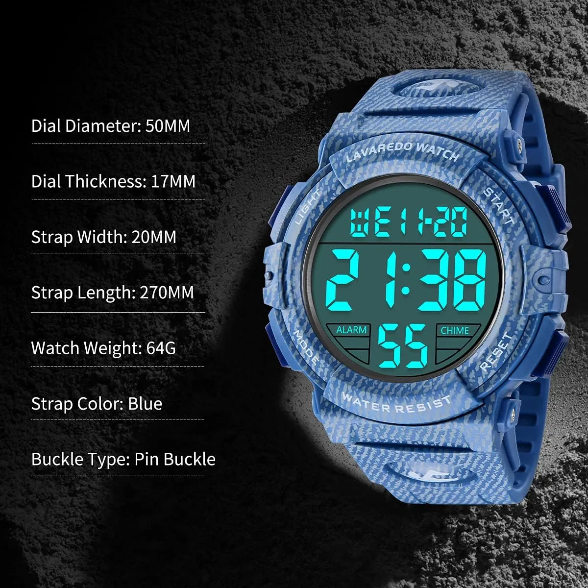 Watches for political conservative lodge Men with LED Back Ligh/Alarm/Date L LAVAREDO Mens Digital Watch Sports Military Watches Waterproof Outdoor Chronograph Wrist 