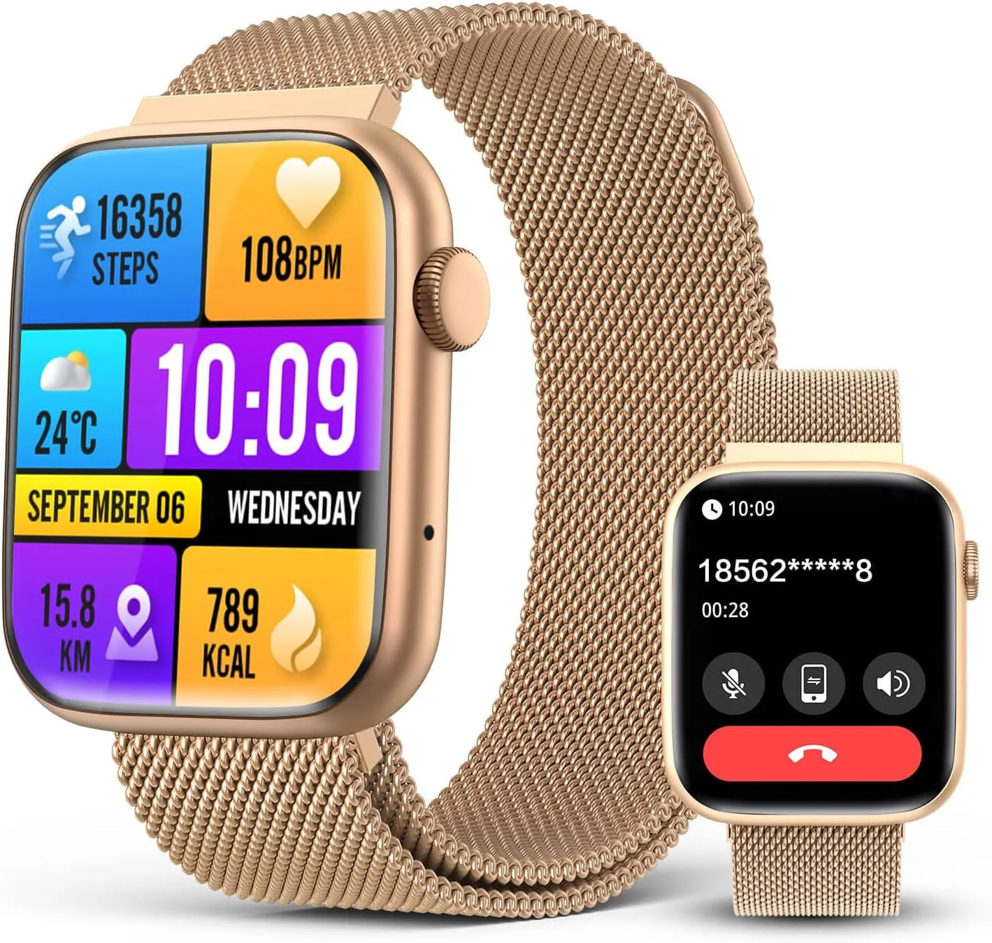 watches for Women with Blood Pressure empower slogan Monitor, 1.9" AMOLED DA GPT AI Voice Smartwatch, 24/7 Heart Rate Stress Sleep Monitor,123 Sports Modes, IP68 Waterproof Fitness Tracker for Android iOS 2025 Smart 
