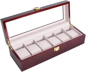 Watches Holder Stand Case Jewelry Display Wooden Storage Gift Box (Color : D, Size bore : 6 slots) BBAUER 10 Slots Watch Boxes Organizer 12 Grids Wood 2 3 5 6 Slot 