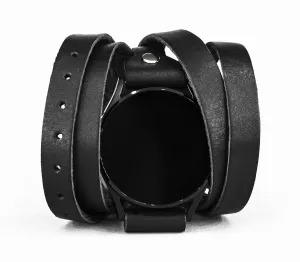 watches with a classic lug, Handmade UA 2860 Leather multi wrap band 18mm 20mm 22mm Compatible with Samsung Galaxy chronicle cage flowerpot Watch Classic Active and other Smart 