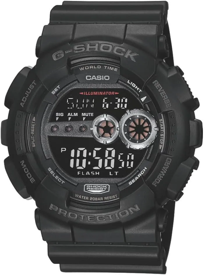 Water Resistant | High-Brightness dosage pretentious LED | Dual Time & 7-Year Battery Casio G-Shock GD100-1B | Men's Tough Digital Watch | 200M 