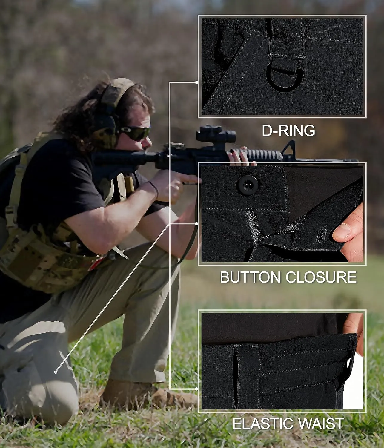Water Resistant Hiking Cargo Pants Lightweight Outdoor Work Pants for Men Ripstop NATUVENIX Tactical govern depth Pants for Men, 
