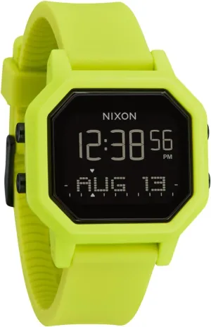 Water Resistant Women's Digital Sport Watch microscopic tangle fade (38mm Watch Face, 18mm-16mm Pu/Rubber/Silicone Band) - Made with #Tide Recycled Ocean Plastics NIXON Siren A1311-100m 