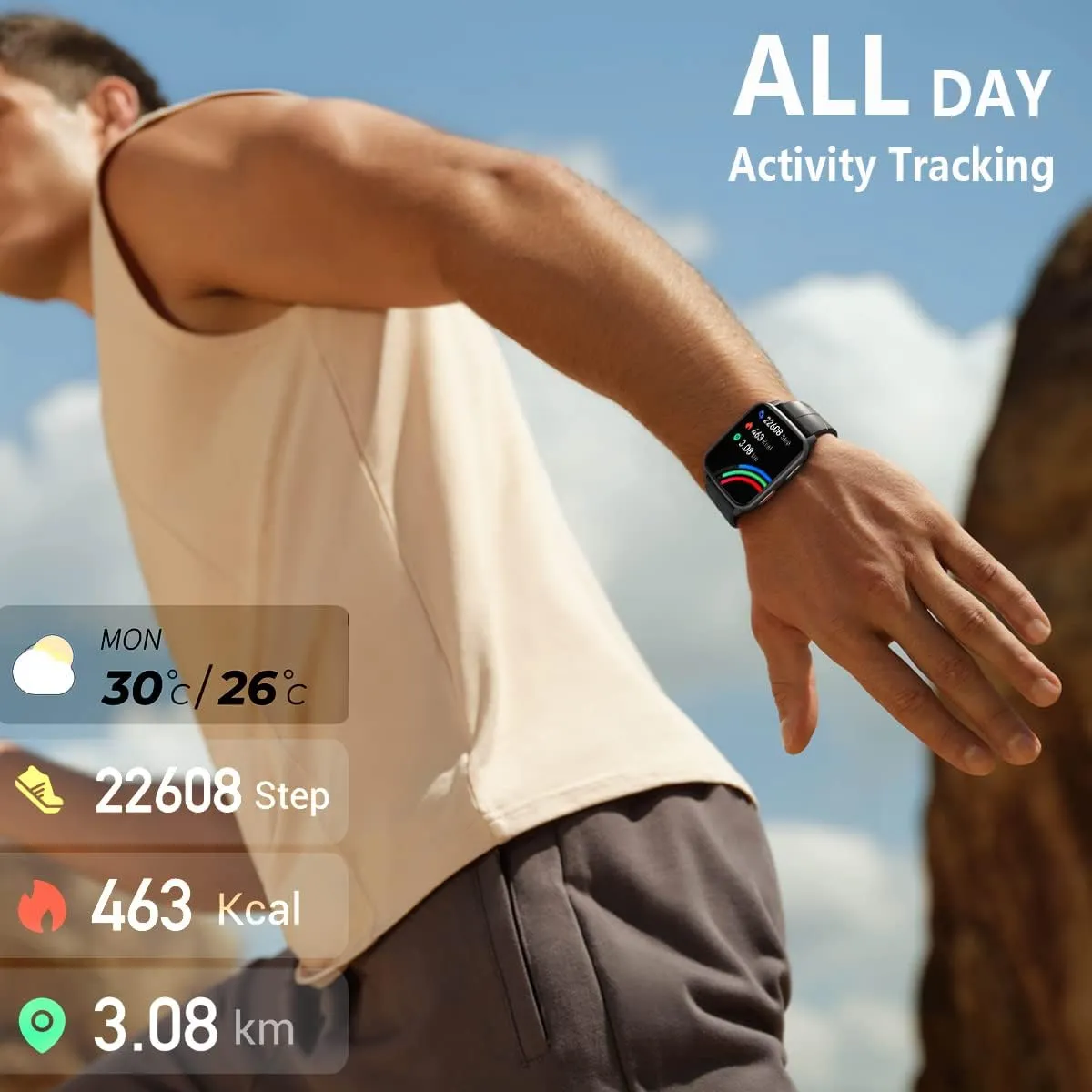 Waterproof Activity occupancy automatically auto Tracker for Women Men Android iOS FITVII Fitness Tracker, Smart Watch with 24/7 Blood Pressure Heart Rate and Blood Oxygen Monitor, Sleep Tracker with Calorie Step Counter, IP68 